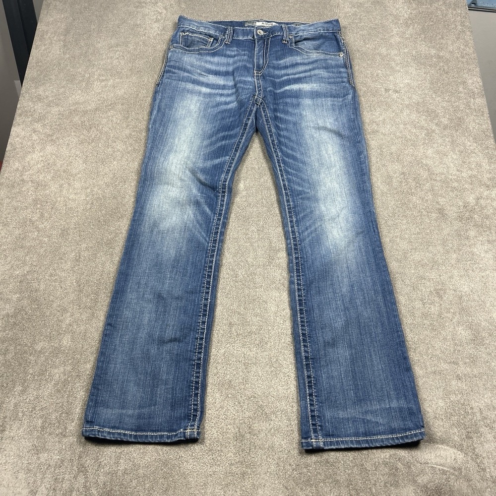 BKE Aiden Jeans Size 33R Slim Bootcut Denim Western Stretch 32" Inseam Whisker